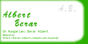 albert berar business card